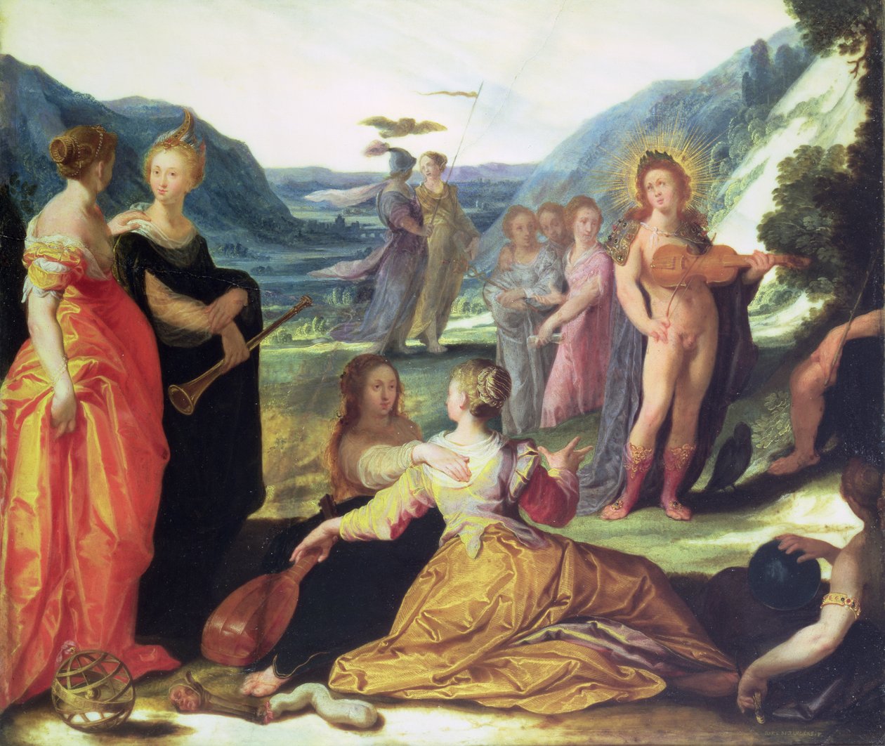 Apollo, Pallas und die Musen von Bartholomaeus Spranger