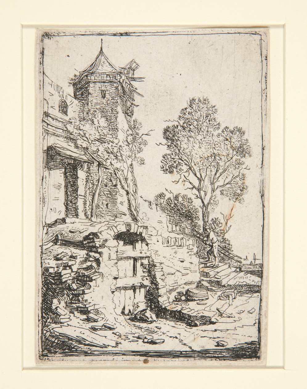 Das Haus in der Nähe des sechseckigen Turms von Bartholomeus Breenbergh