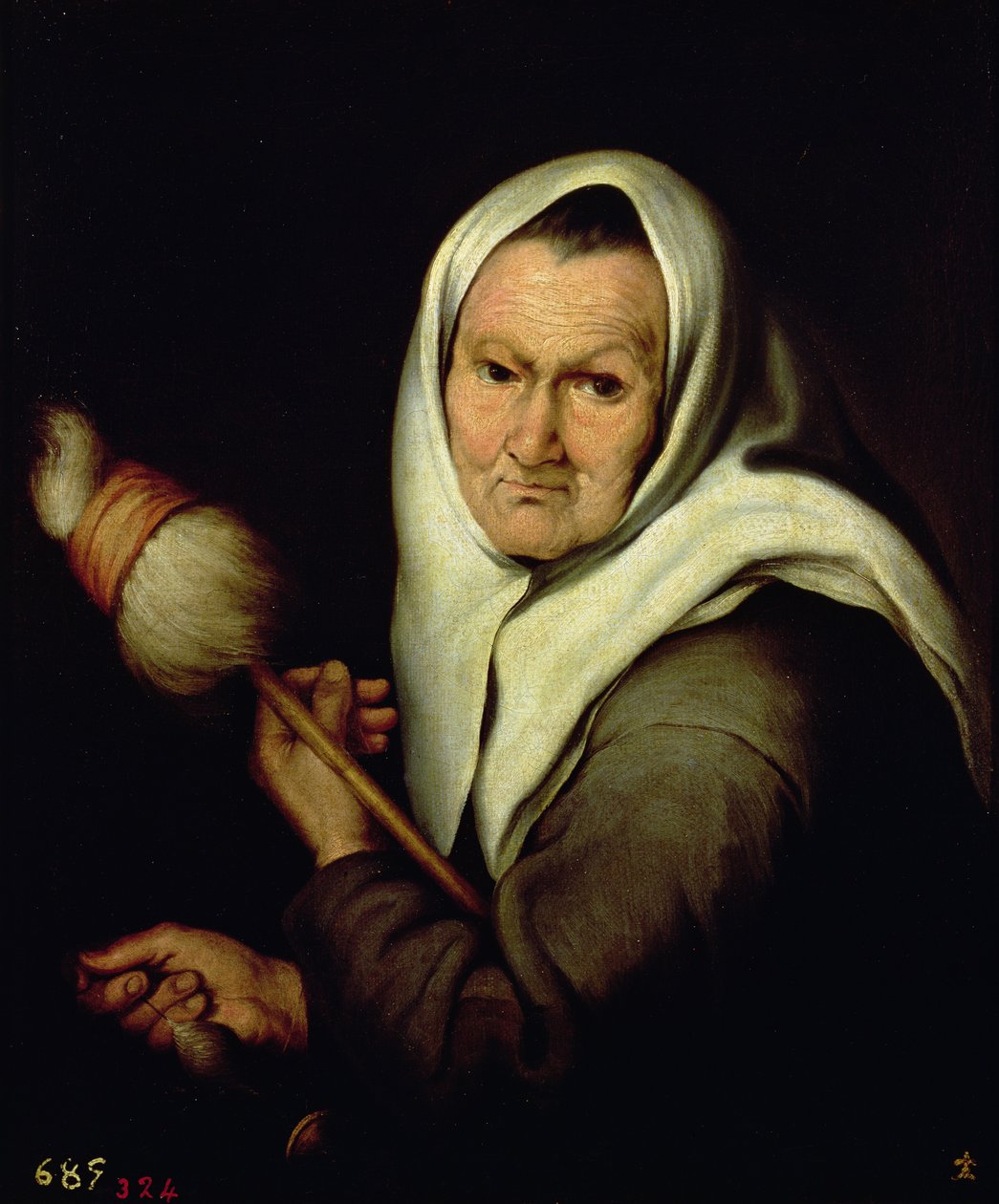 Eine alte Frau beim Spinnen von Bartolomé Esteban Murillo
