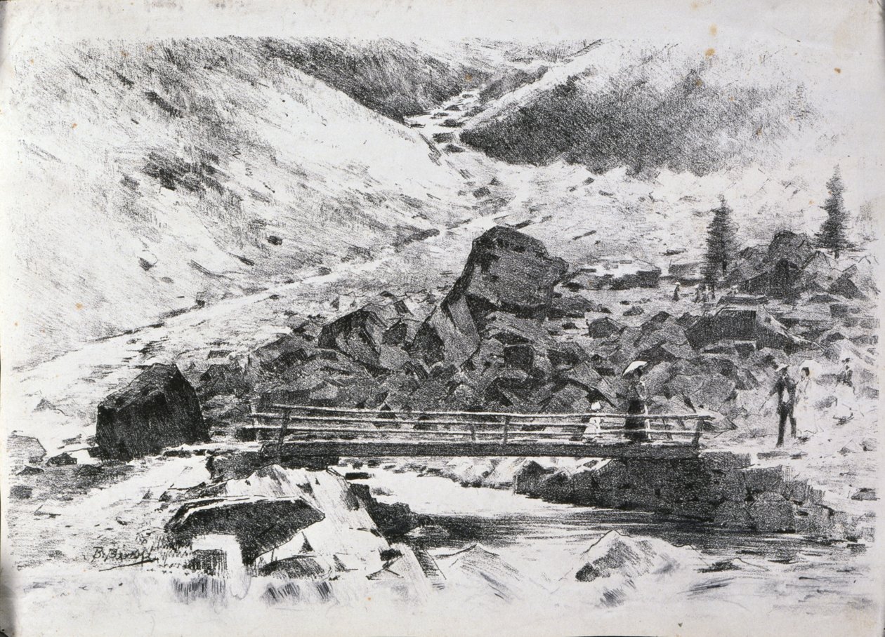 Brücke über Gebirgsbach von Bartolomeo Bezzi