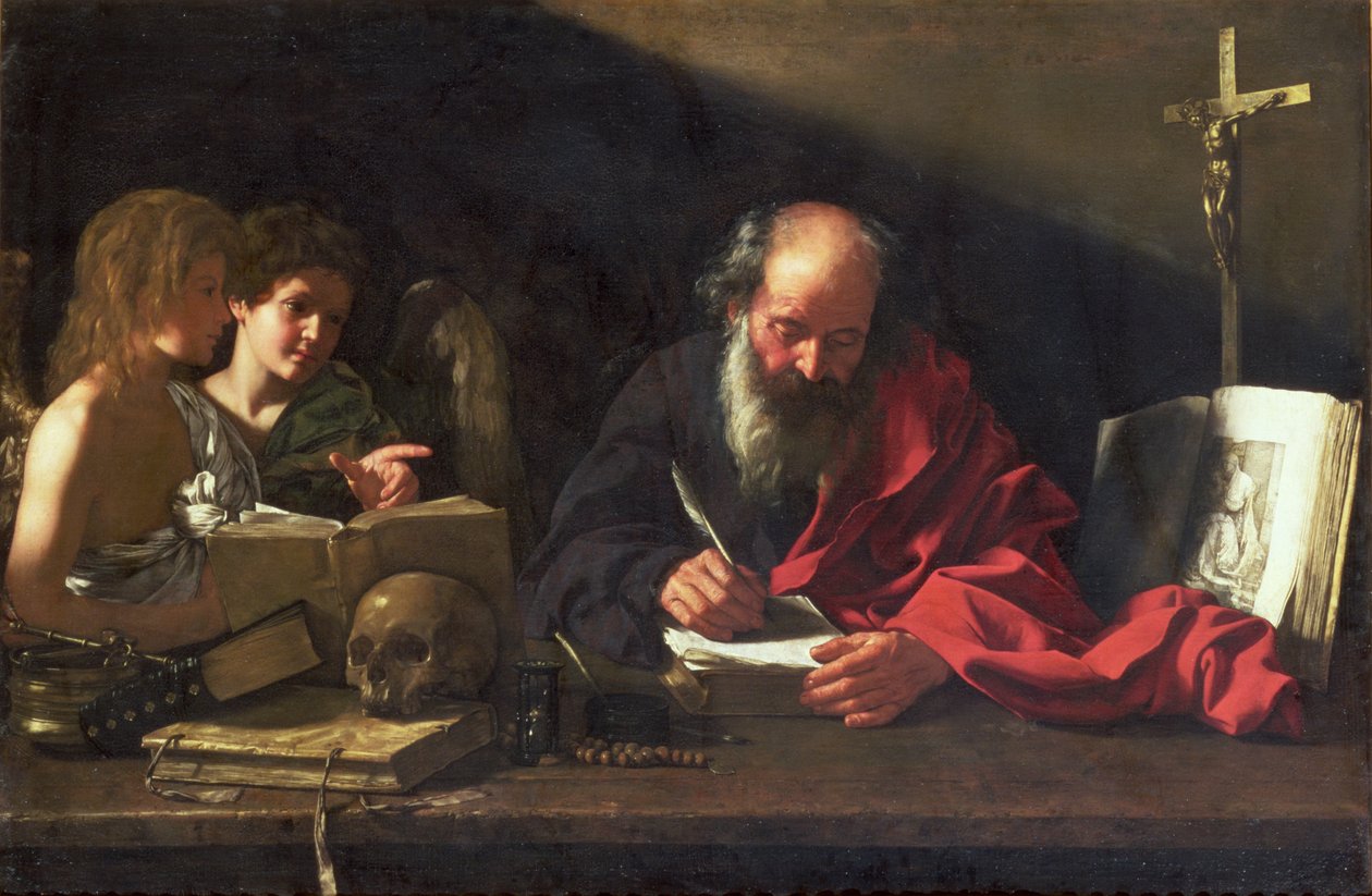 Der heilige Hieronymus in seinem Studierzimmer von Bartolomeo Cavarozzi