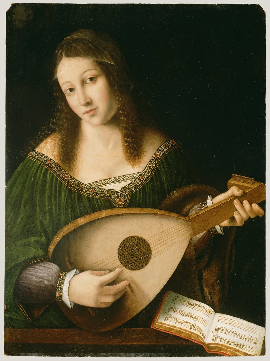 Dame, die eine Laute spielt, ca. 1530 von Bartolomeo Veneto