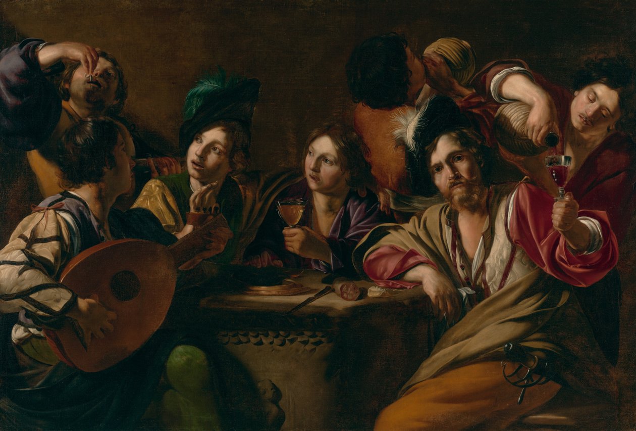 Eine Trink- und Musikgesellschaft von Bartolomeo Manfredi