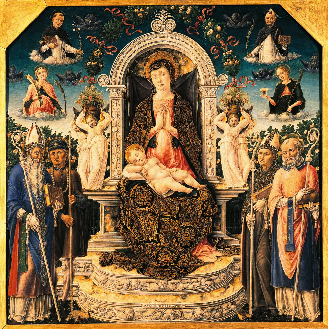 Madonna mit Kind und Heiligen von Bartolomeo Vivarini