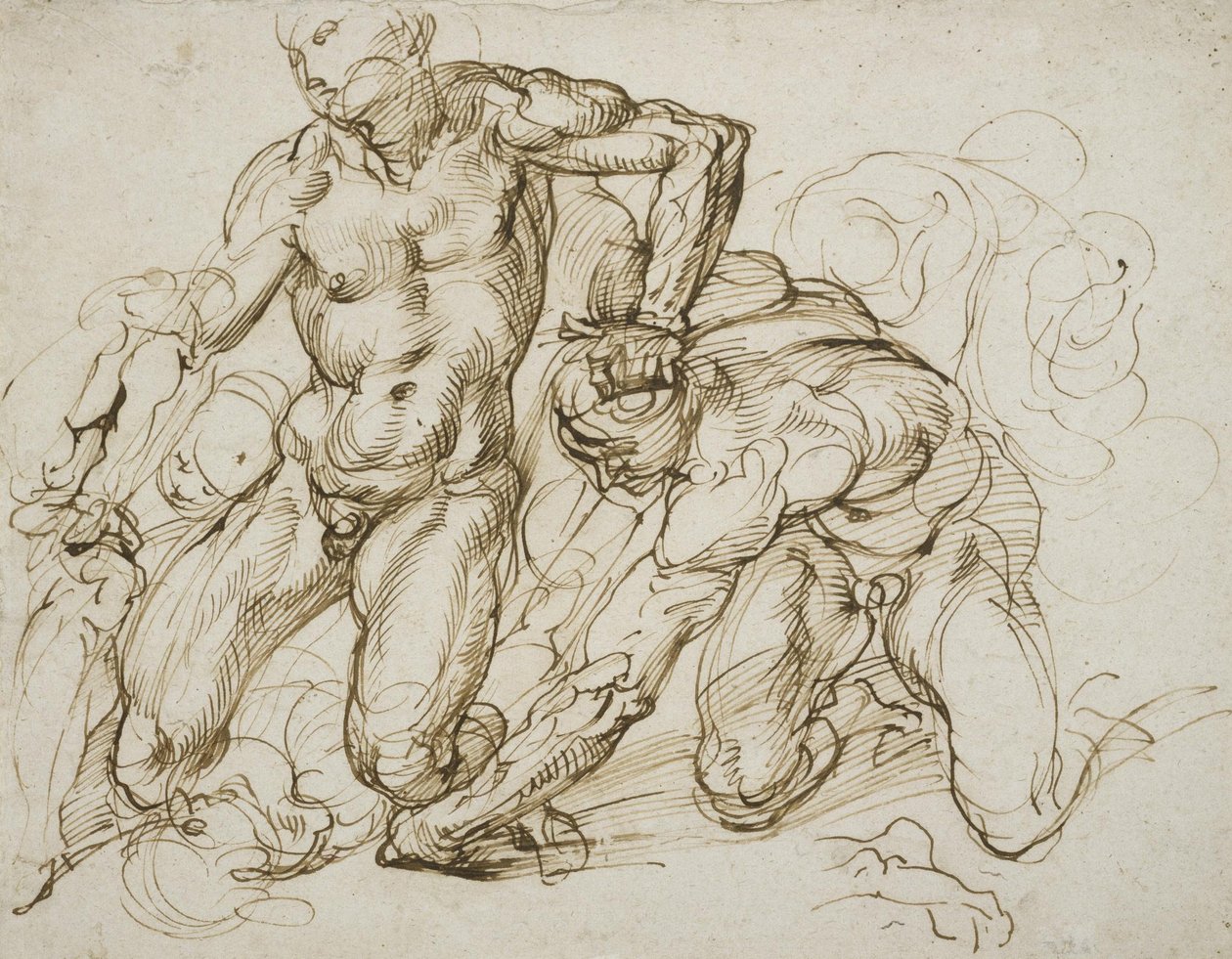 Kämpfende männliche Nackte von Bartolomeo Passarotti