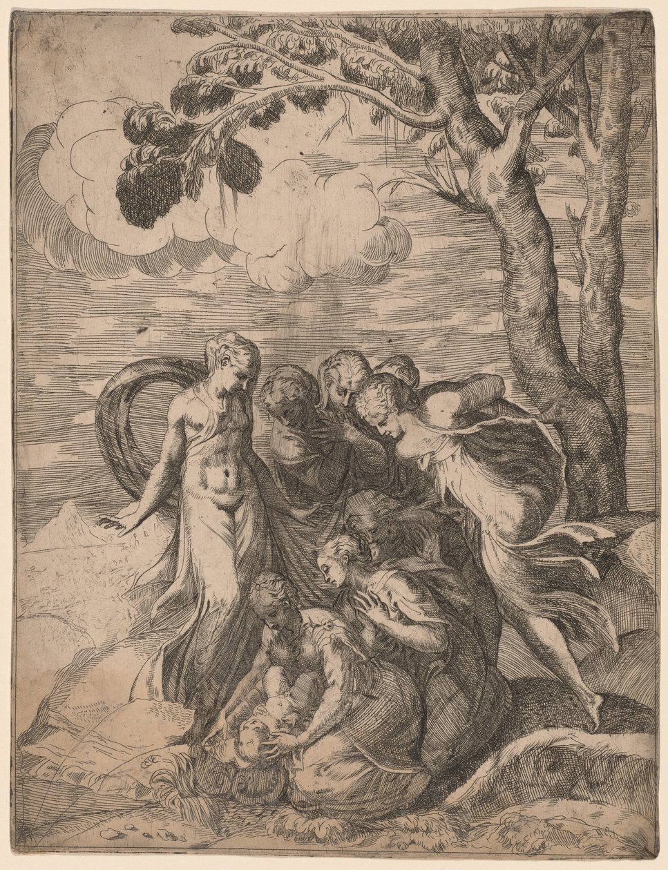 Das Auffinden des Moses von Battista Angolo del Moro