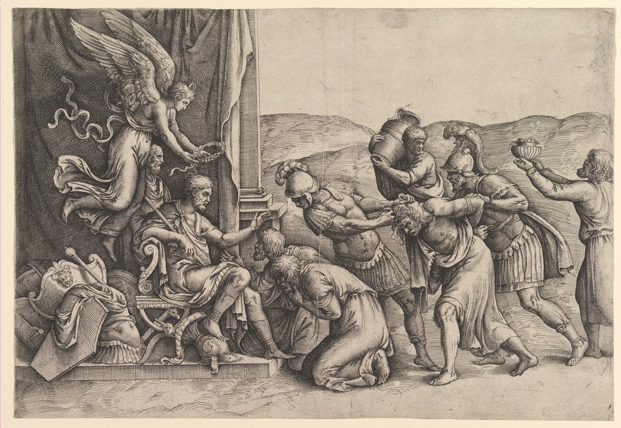Scipio gewährt den Gefangenen Gnade von Battista Franco Veneziano