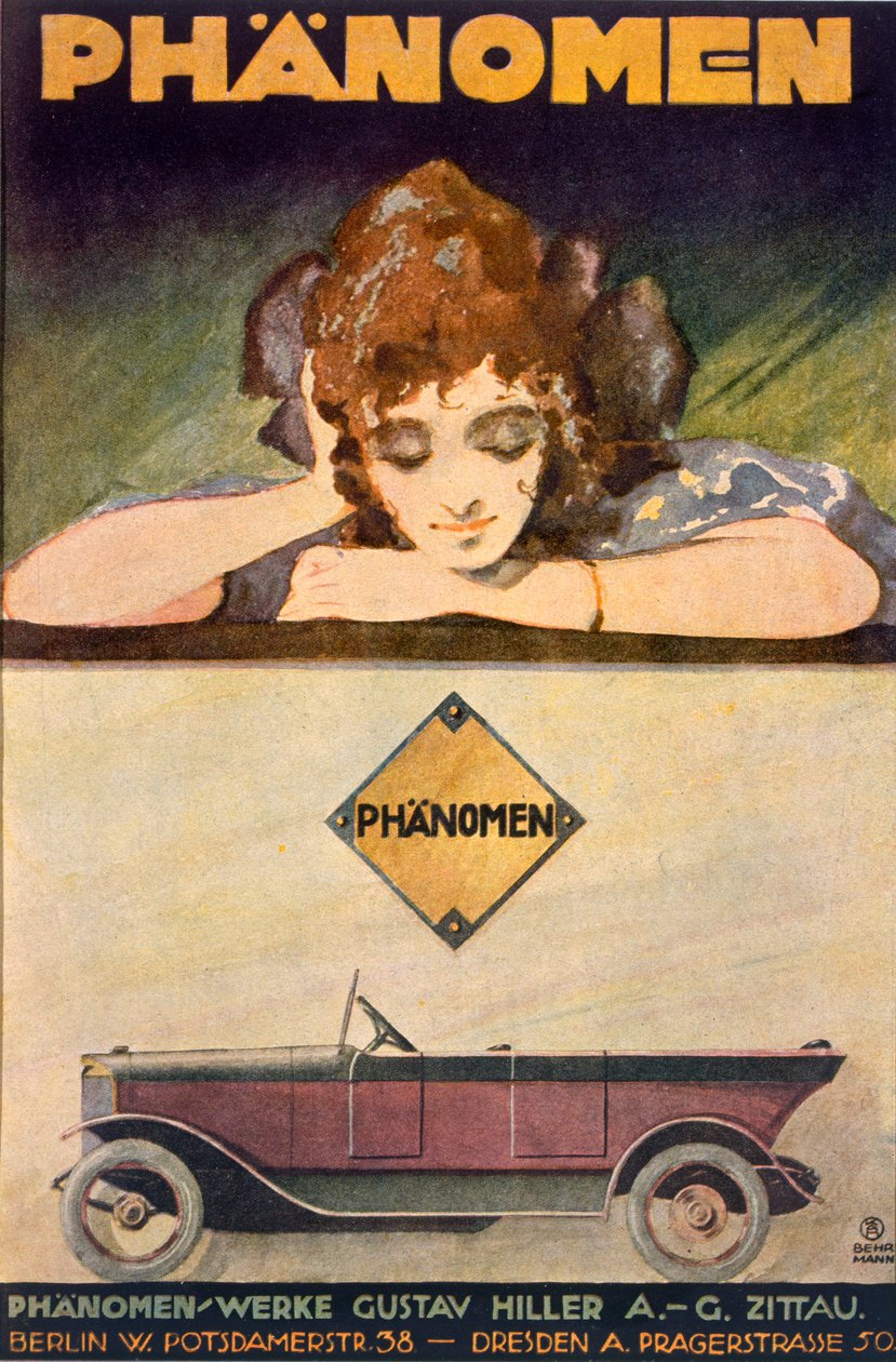 Werbung für das Phanomen-Auto, 1907-27 von Behrmann