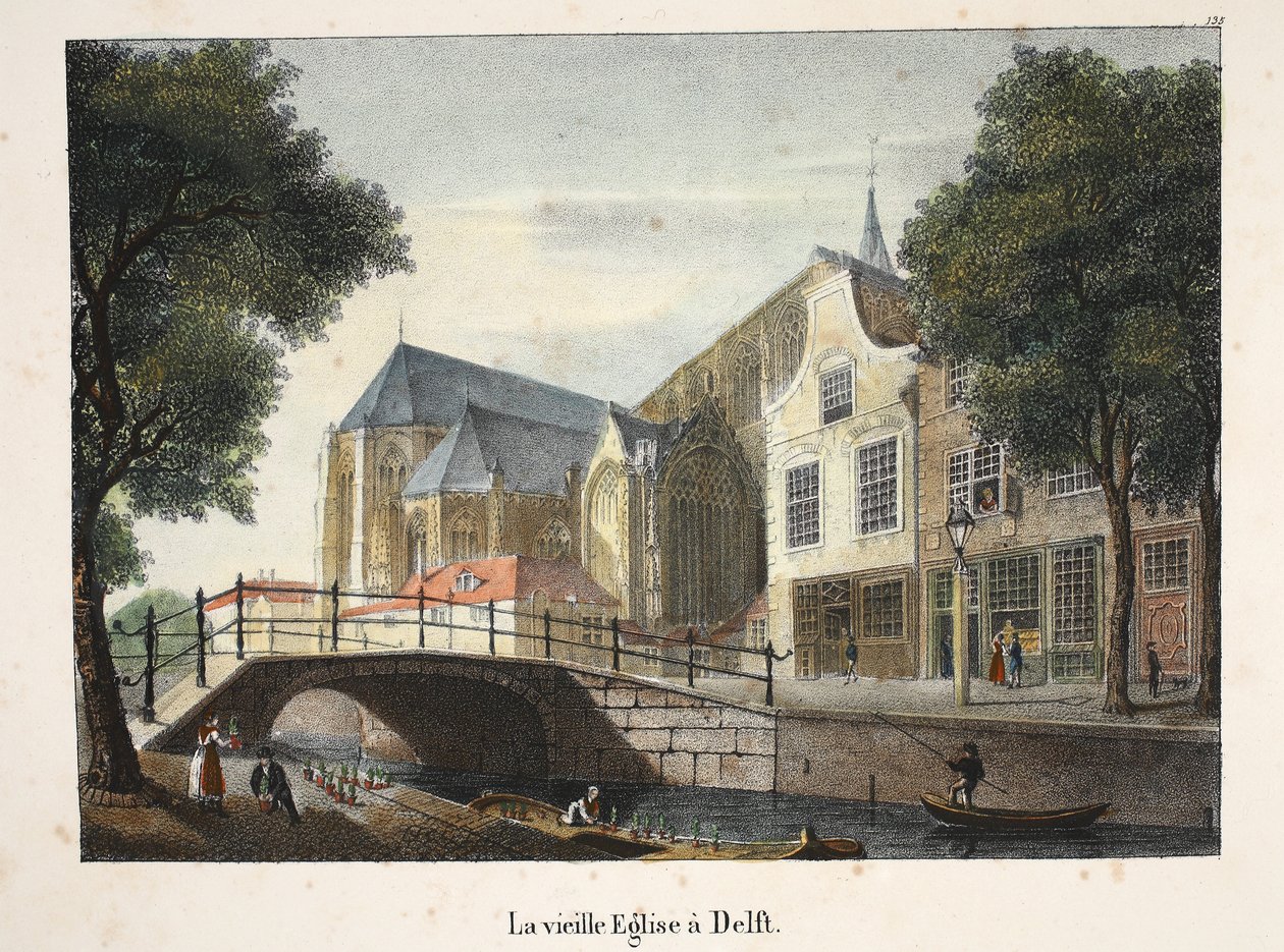 Die alte Kirche in Delft, ca. 1895 von Belgian School