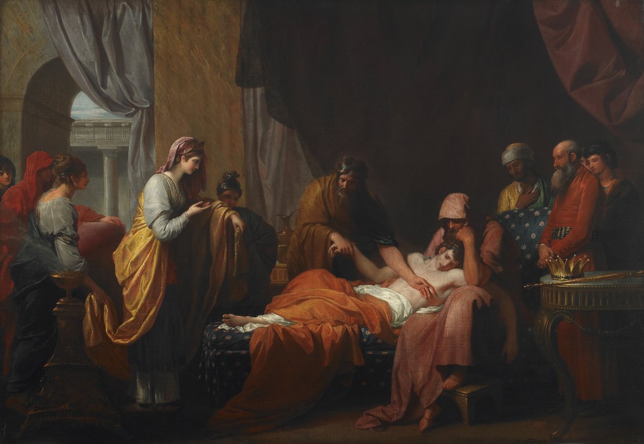 Erasistratus der Arzt entdeckt die Liebe des Antiochus zu Stratonike von Benjamin West