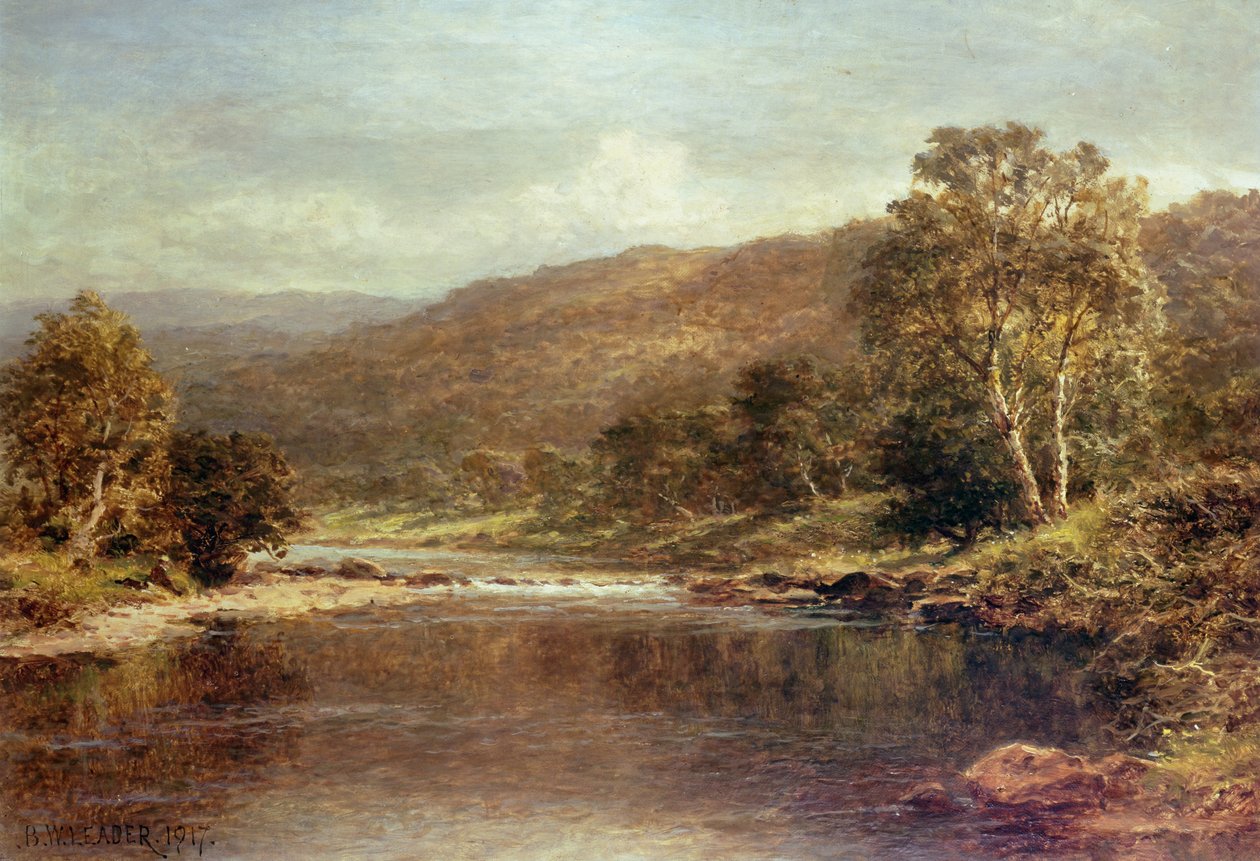 Walisische Flusslandschaft von Benjamin Williams Leader