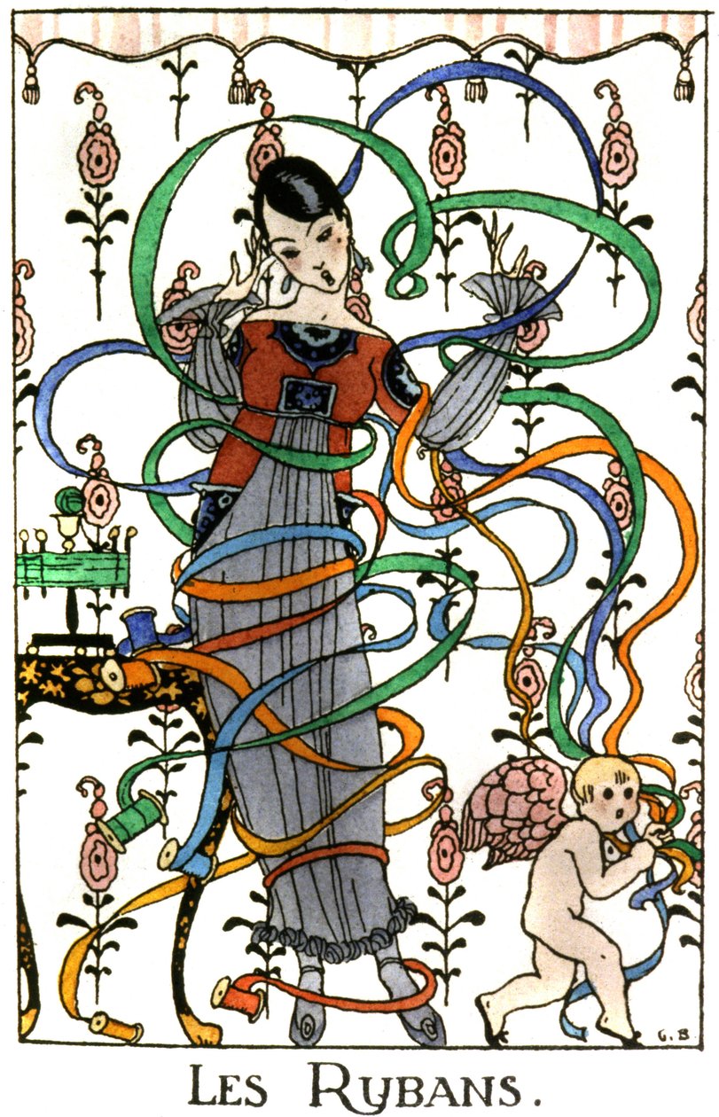 Die Bänder, Kleid im Flapper-Stil, ca. 1919 von Benjamin Rabier