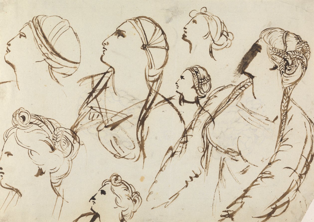 Studie von Frauenfrisuren von Benjamin Robert Haydon