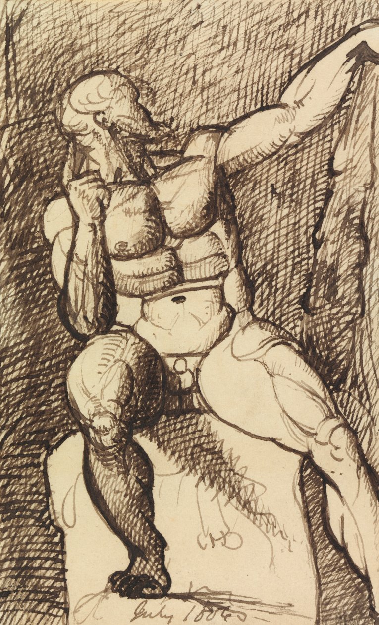 Studie eines sitzenden männlichen Aktes von Benjamin Robert Haydon