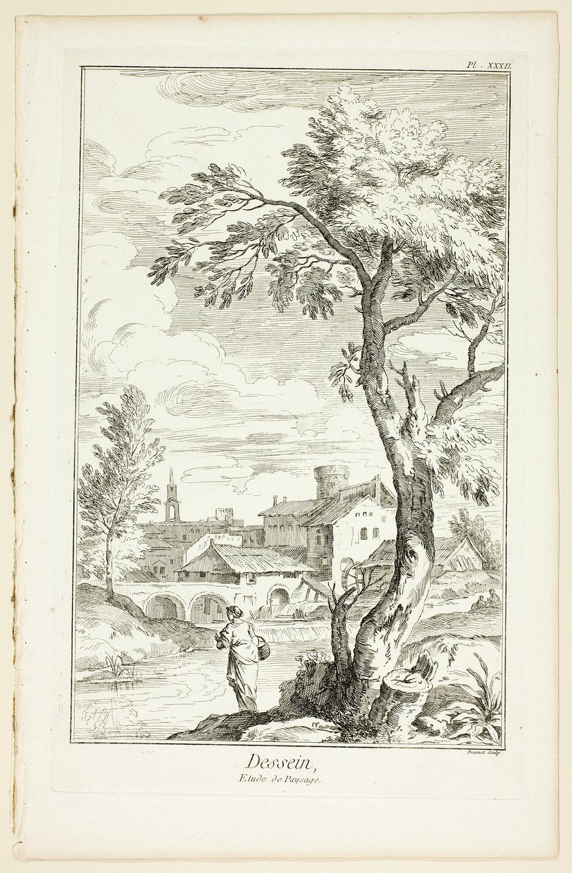 Entwurf: Landschaftsstudie, aus Encyclopédie von Benoit Louis Prevost