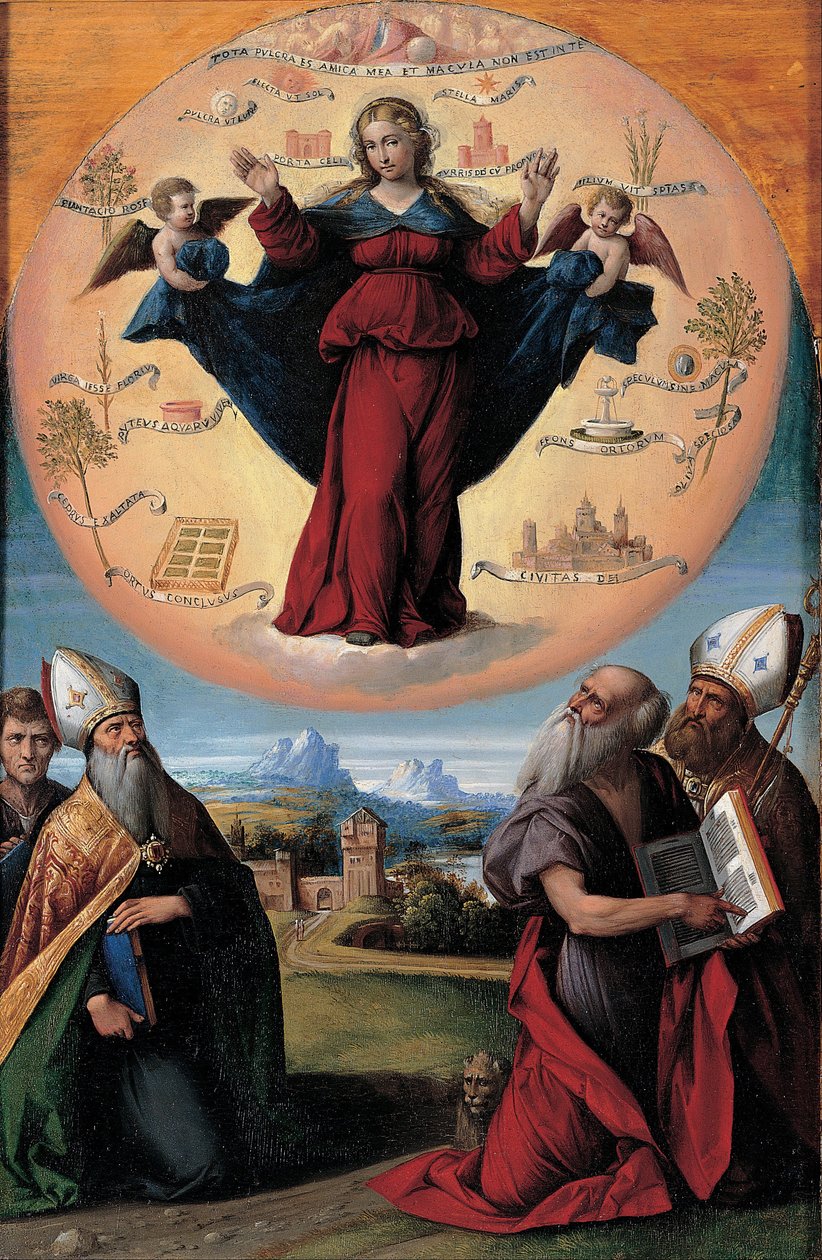 Madonna in Herrlichkeit und Heilige von Benvenuto Tisi