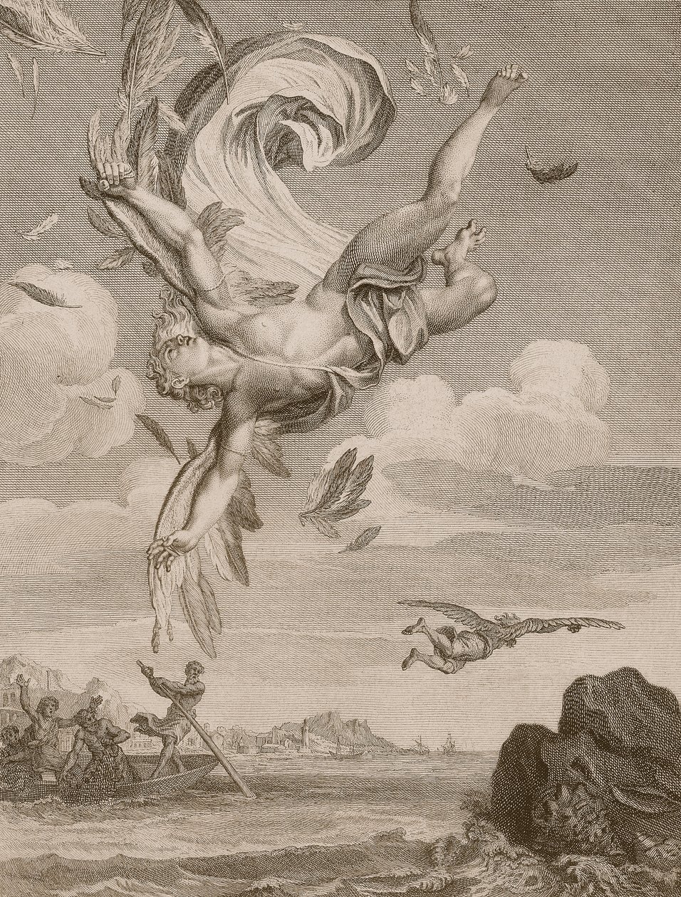 Der Fall des Ikarus, 1731 von Bernard Picart