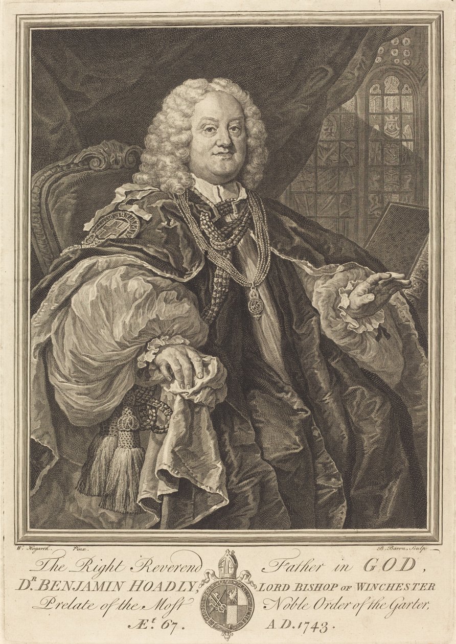 Bischof Hoadly von Bernard Baron after William Hogarth