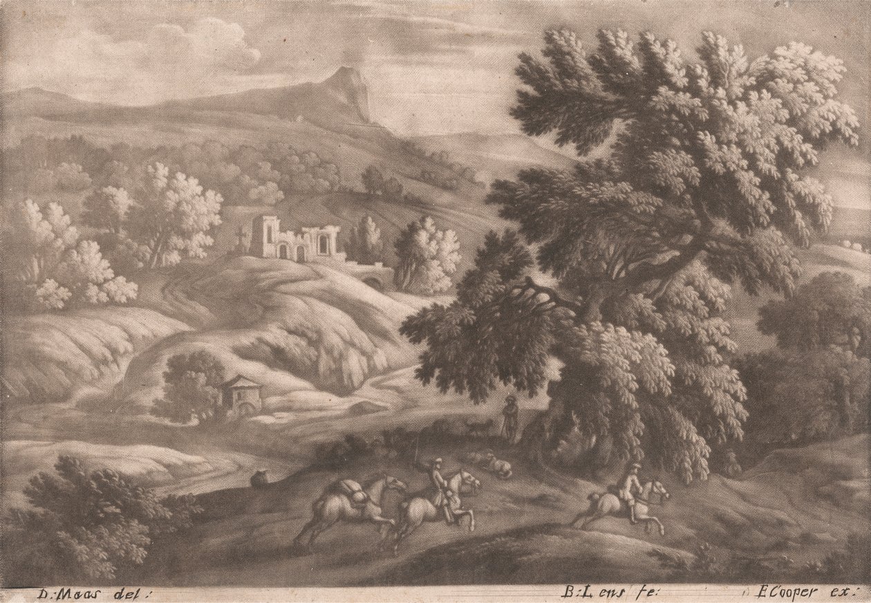 Landschaft mit Reiter von Bernard Lens