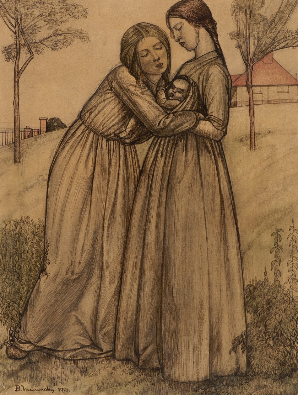 Zwei Frauen und ein Kind von Bernard Meninsky