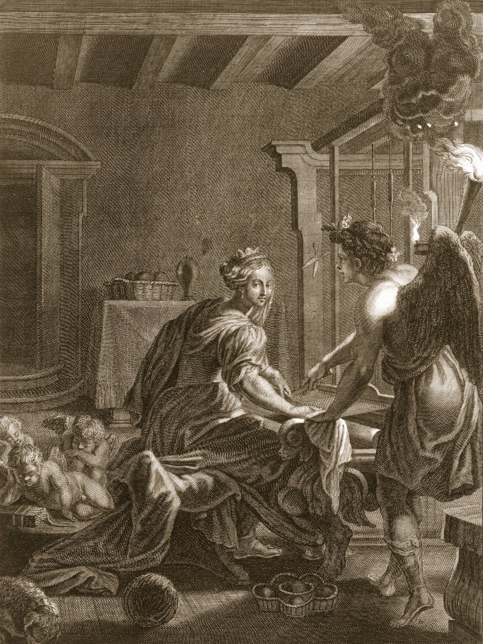 Penelope an ihrem Webstuhl, 1731 von Bernard Picart