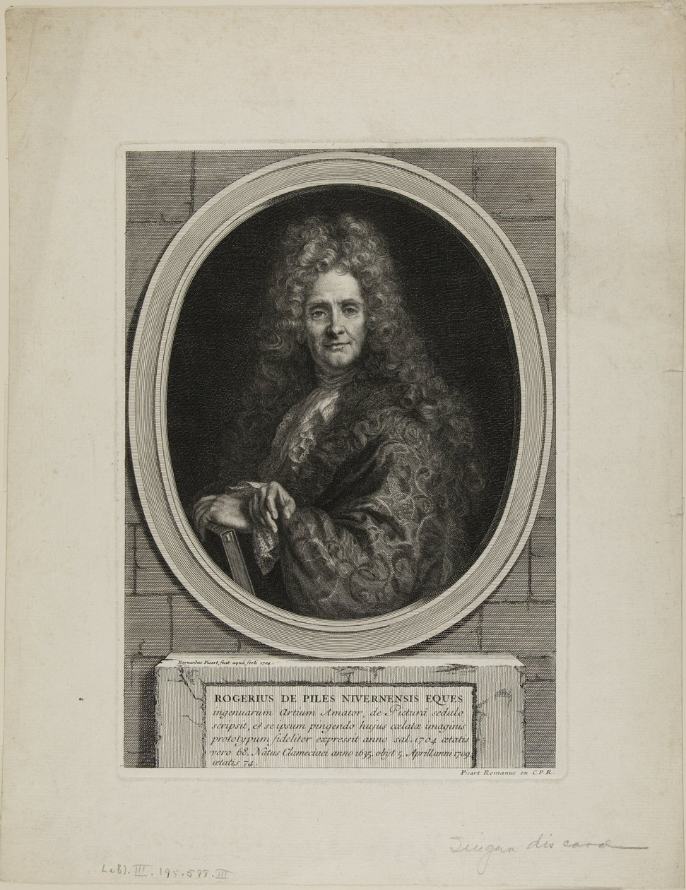 Roger de Piles von Bernard Picart