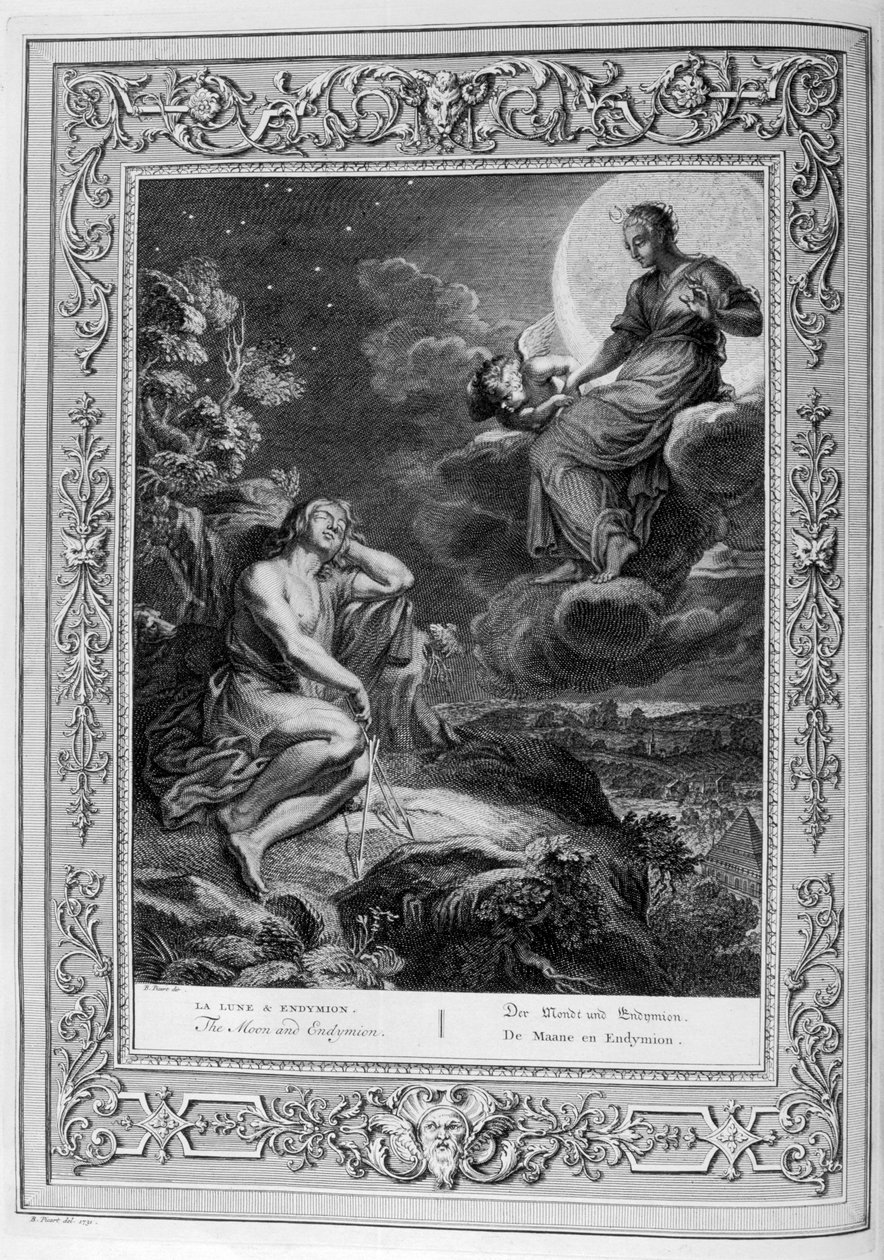 Der Mond und Endymion, 1733 von Bernard Picart