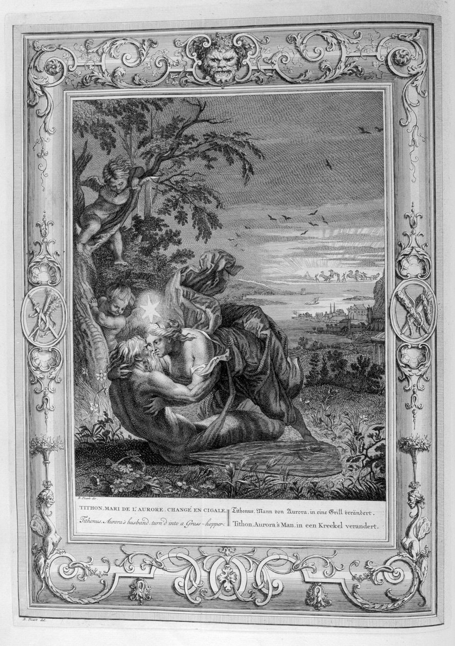 Titon und Aurora (Gravur) von Bernard Picart