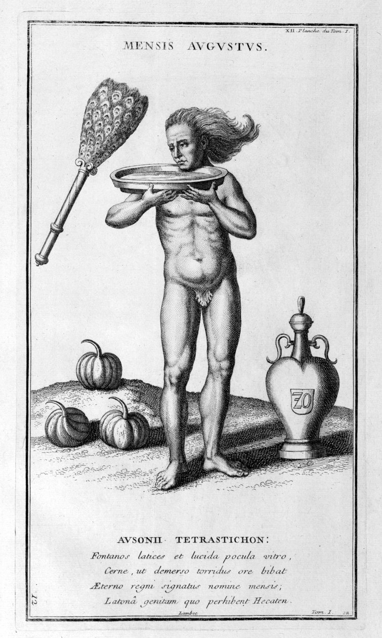 Eine Darstellung des August, 1757 von Bernard de Montfaucon