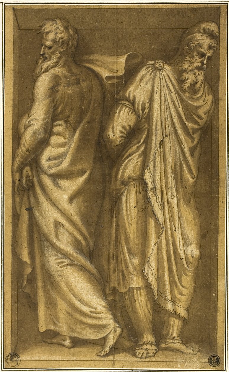 Zwei stehende Gefangene in einer Nische von Bernardino Campi