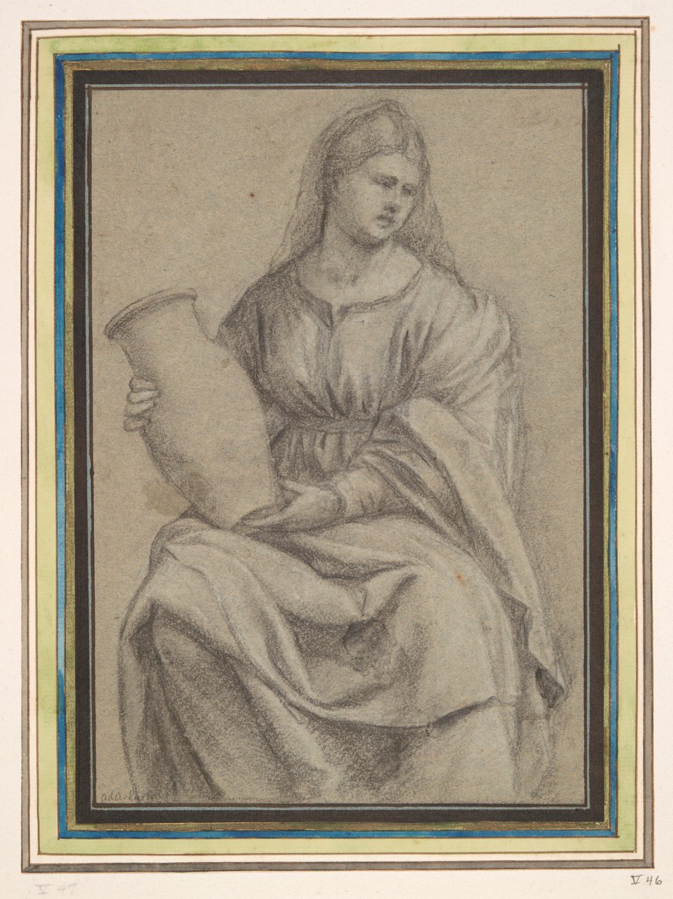 Frau mit einer Vase von Bernardino Licinio