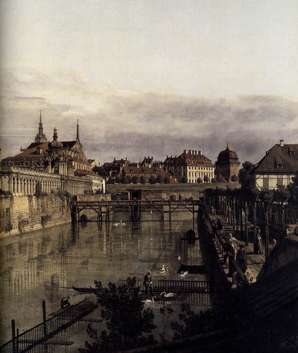 Der Wassergraben des Zwingers in Dresden von Bernardo Bellotto