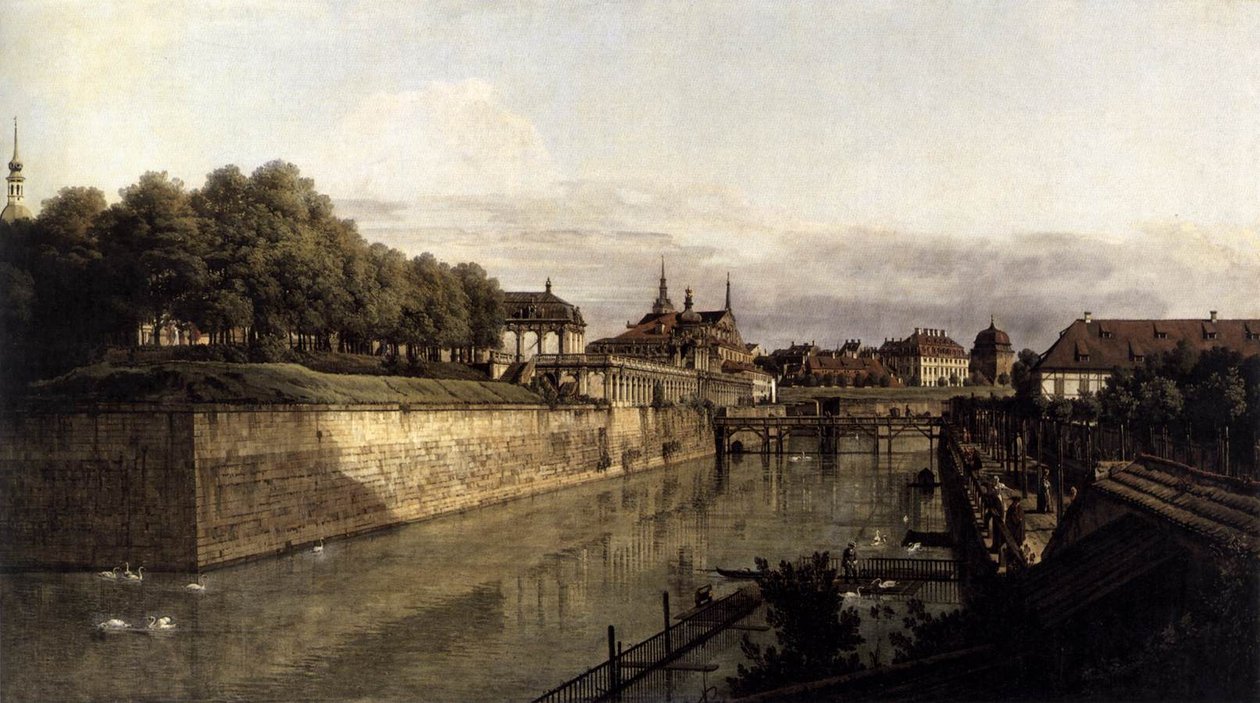 Der Wassergraben des Zwingers in Dresden von Bernardo Bellotto
