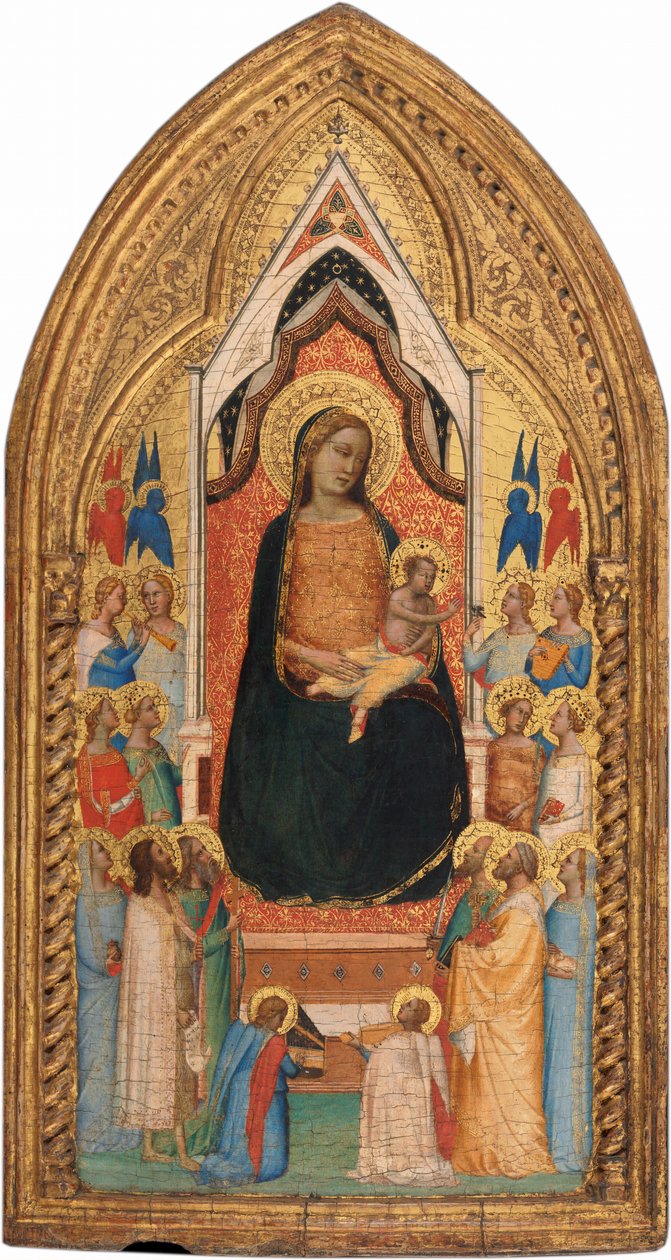 Madonna mit Kind, Heiligen und Engeln von Bernardo Daddi