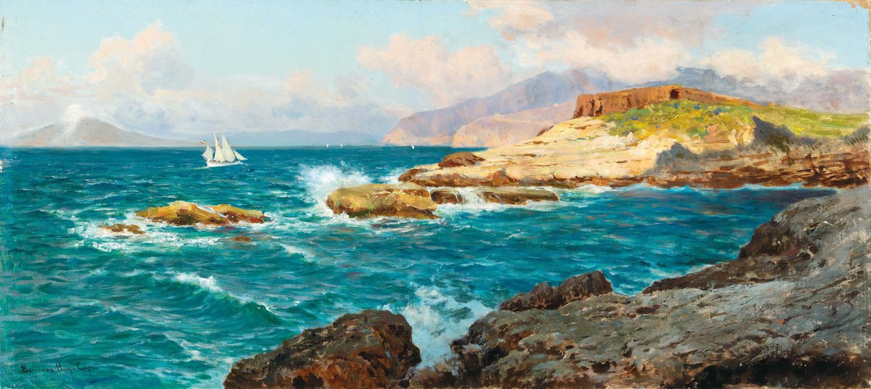 Segelschiffe vor der Küste Capris von Bernardo Hay