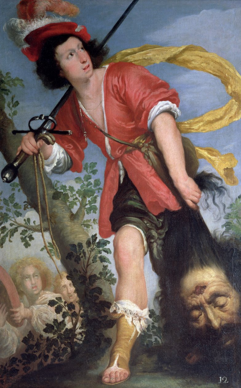 David mit dem Kopf von Goliath von Bernardo Strozzi