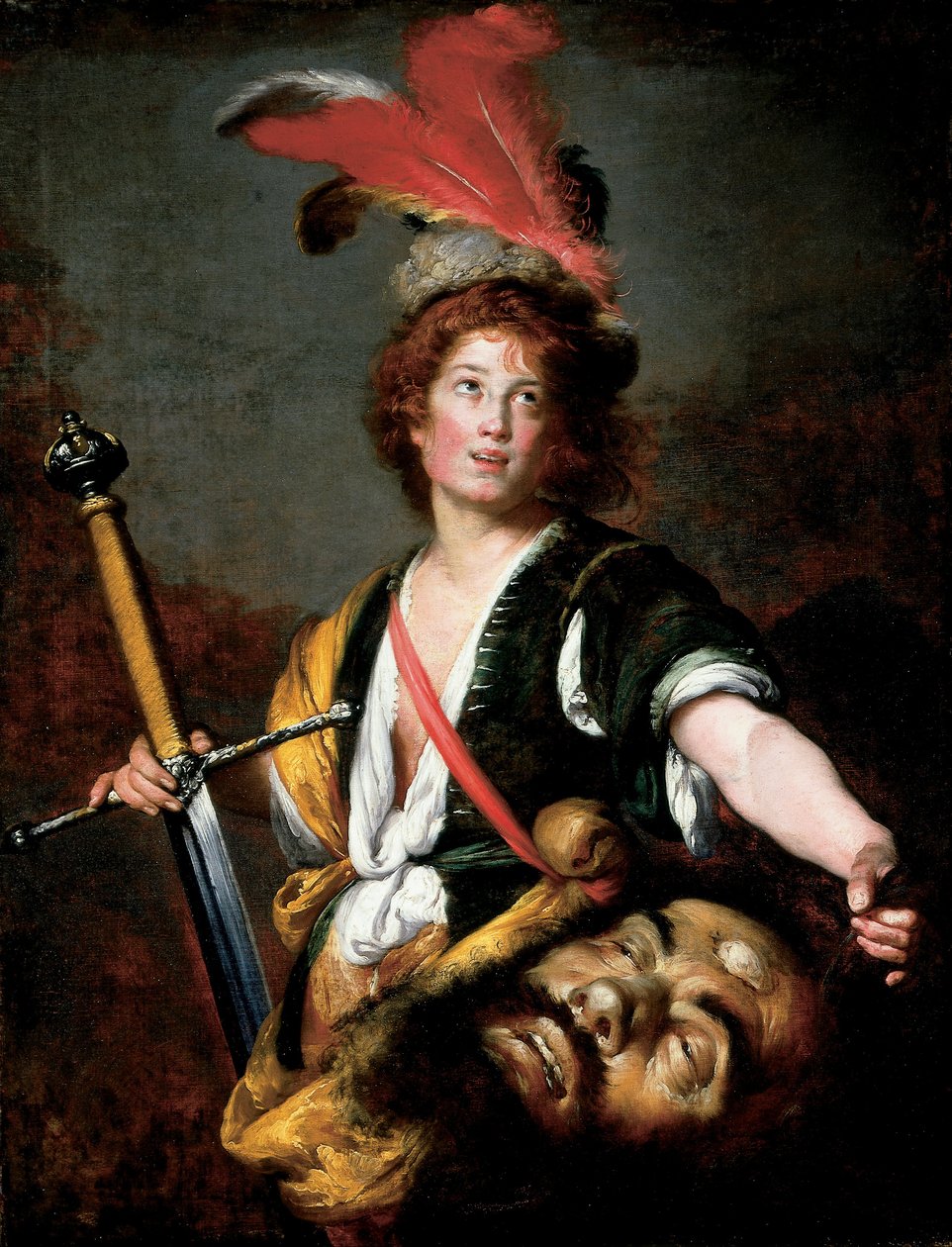 David mit dem Kopf von Goliath von Bernardo Strozzi