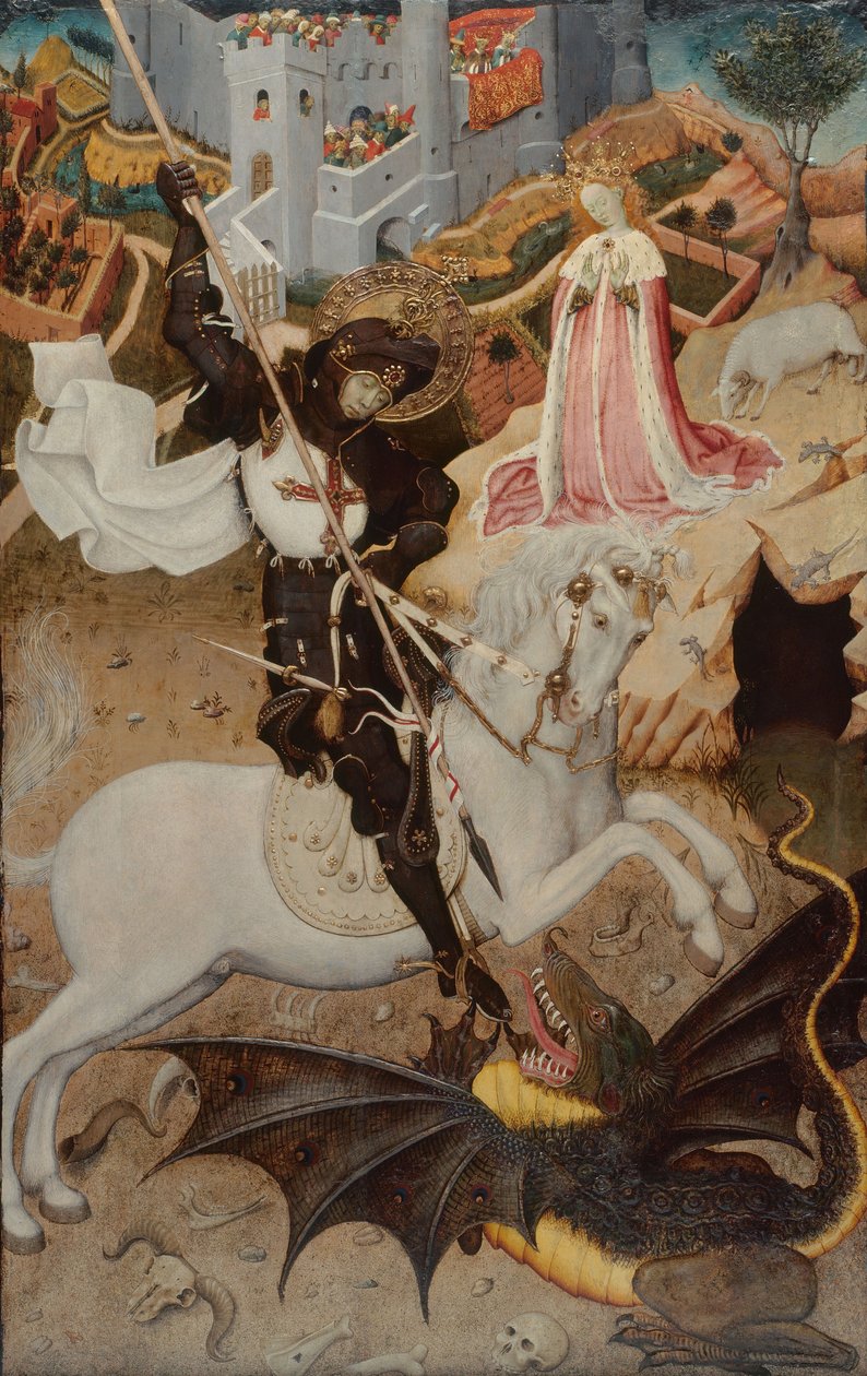 Der heilige Georg tötet den Drachen von Bernat Martorell