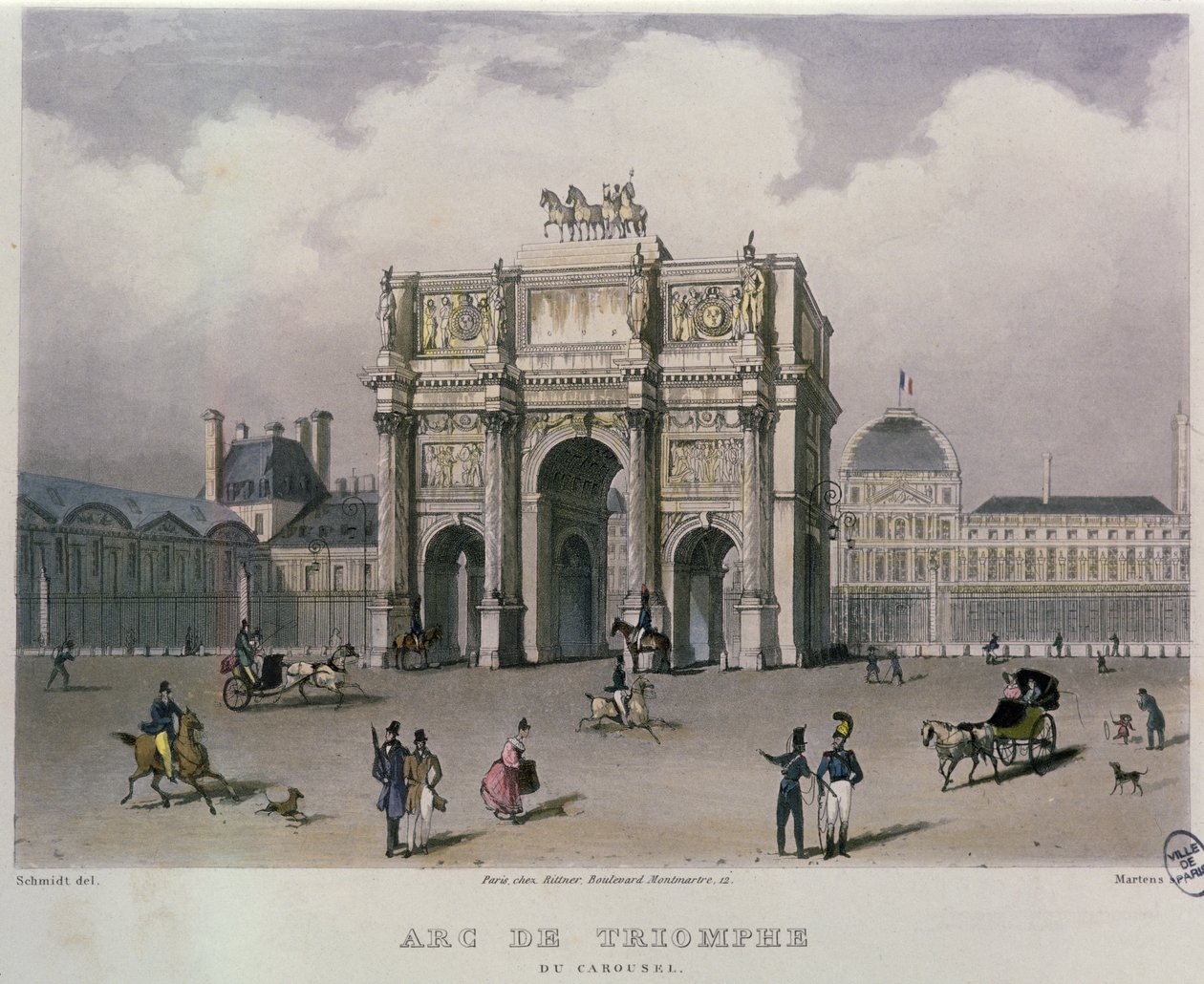 Der Arc de Triomphe du Carrousel, Paris, 1832 von Bernhard Schmidt