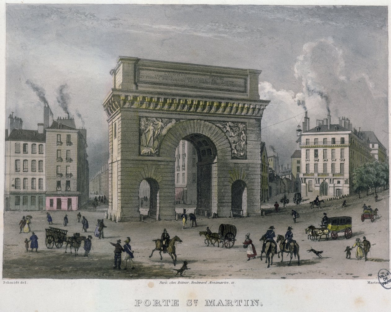 Das Porte St. Martin, 1832 von Bernhard Schmidt