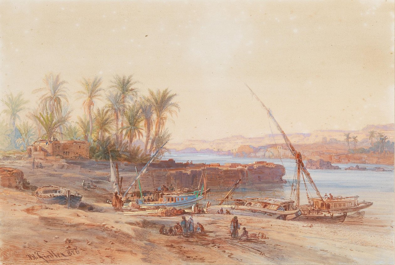 Flussboote auf dem Nil von Bernhard Fiedler
