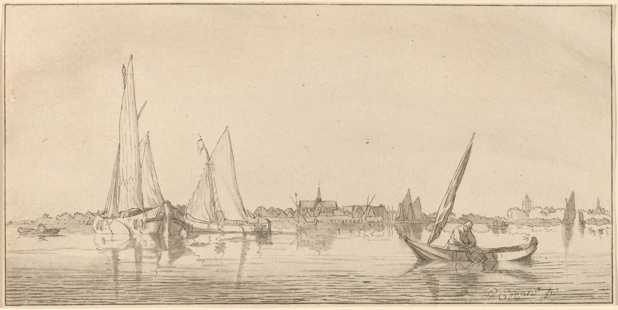 Fluss mit Stadt von Bernhard Schreuder