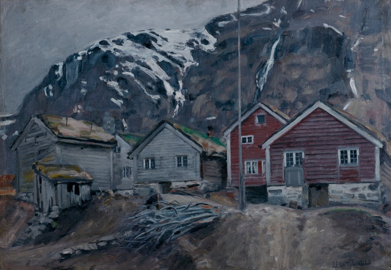 Alte Häuser in Hyen von Bernt Wilhelm Tunold