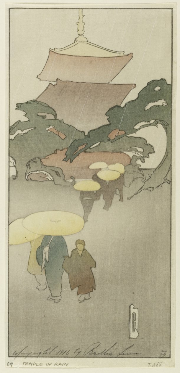 Tempel im Regen von Bertha Boynton Lum
