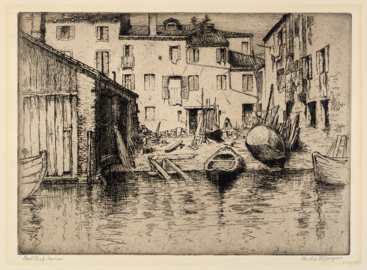 Bootswerkstatt, Venedig von Bertha E. Jaques