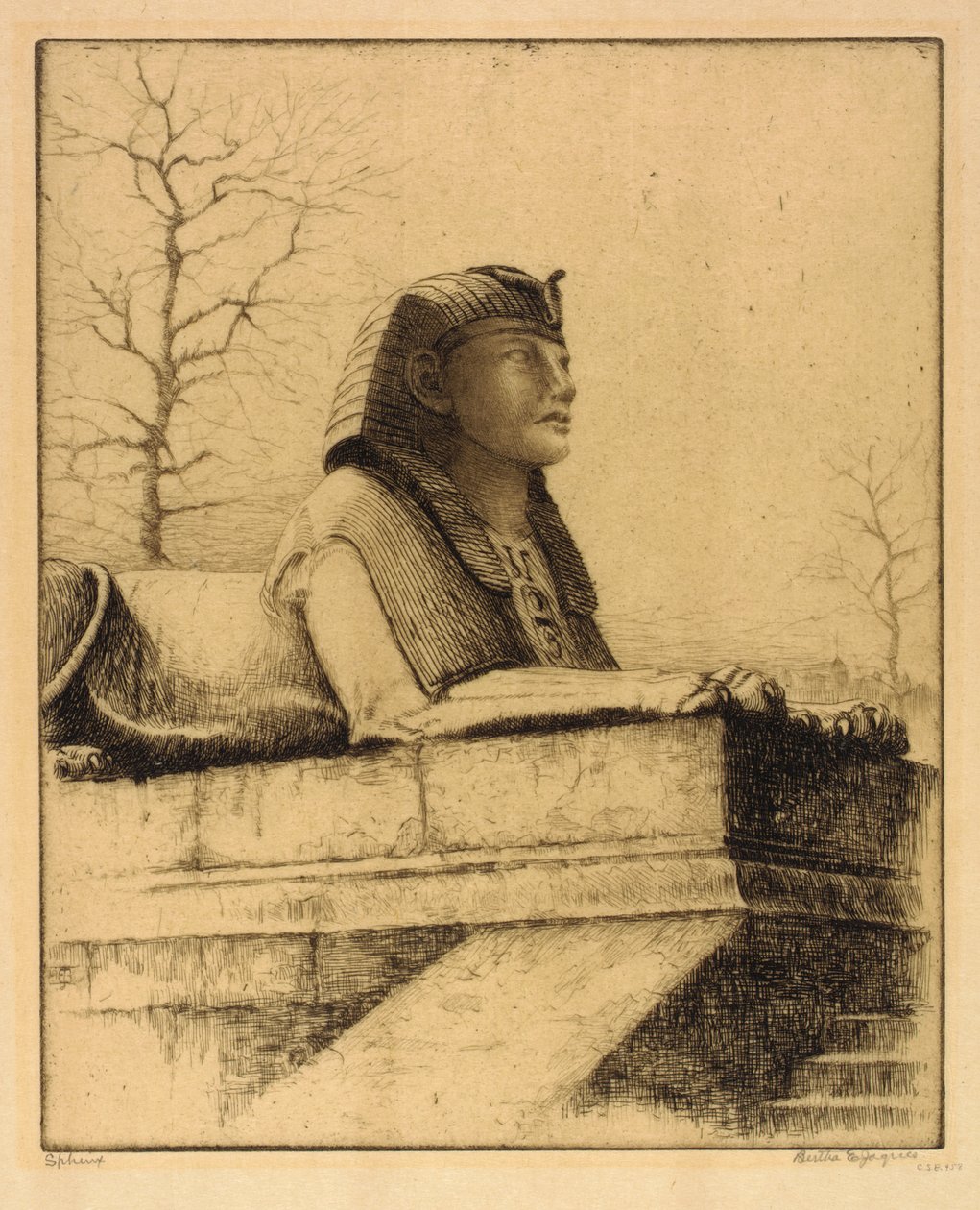 Sphinx, Themse, London von Bertha E. Jaques