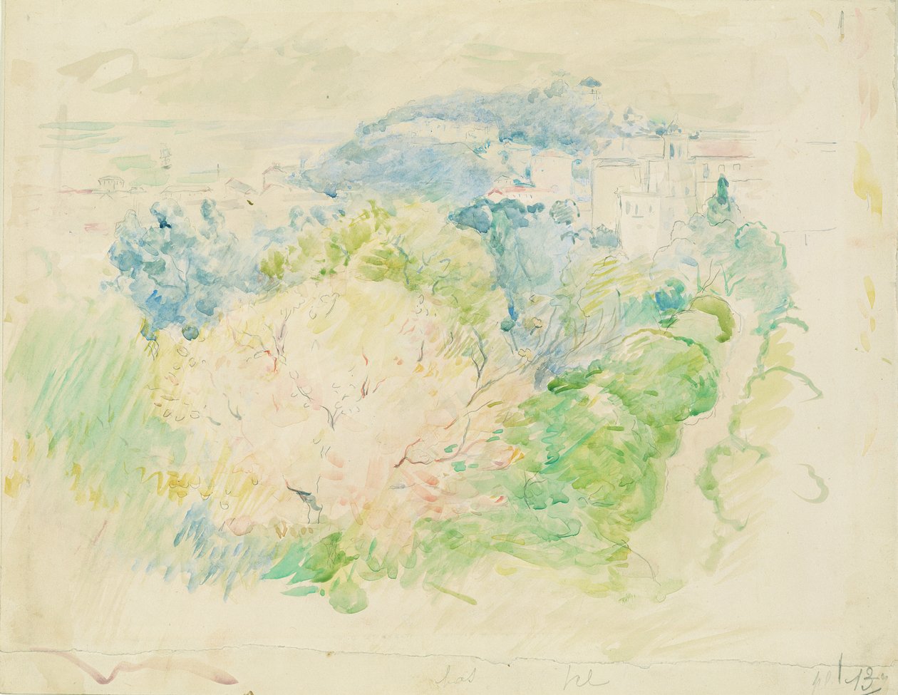 Berg mit einem Schloss, 1888 von Berthe Morisot