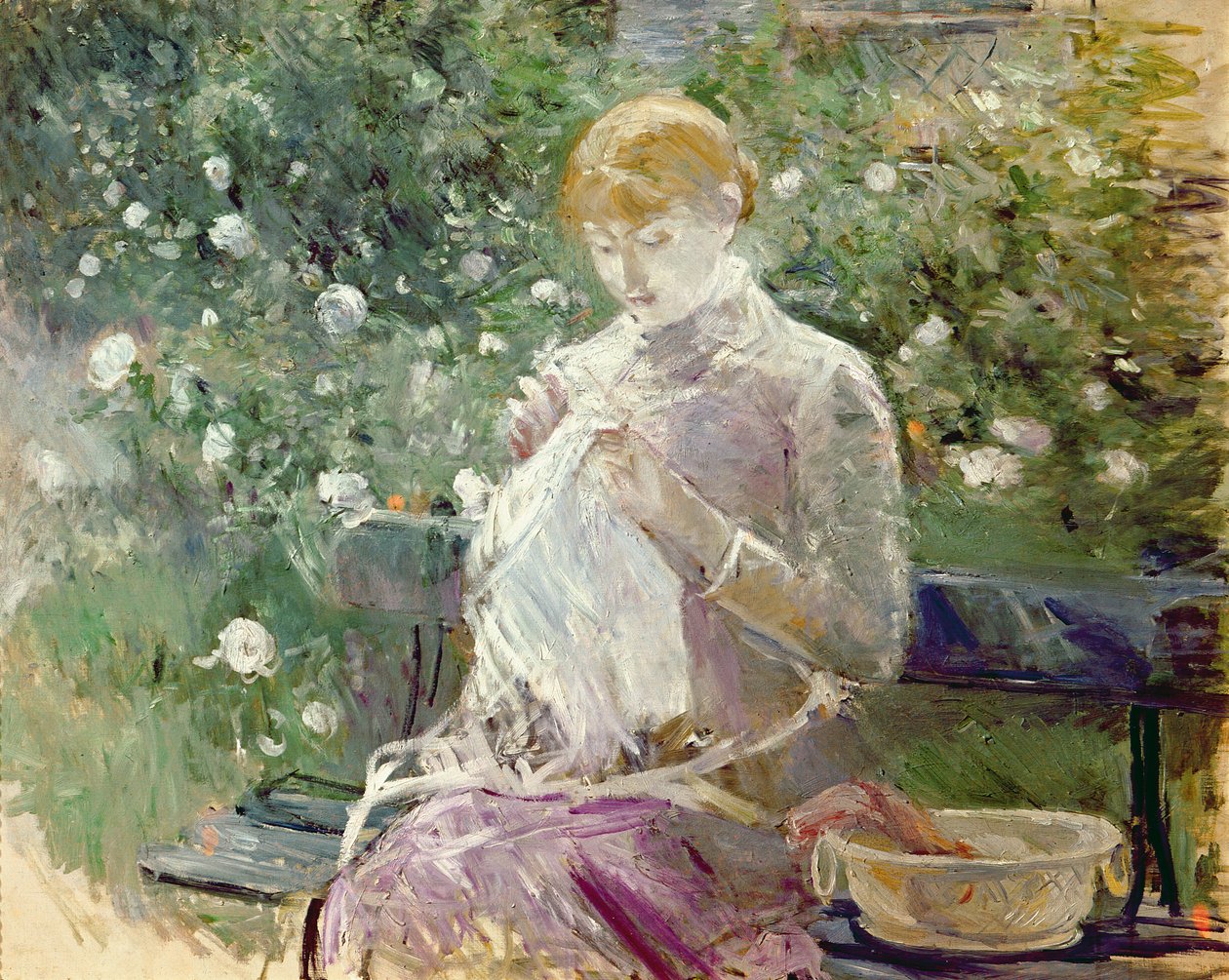 Pasie näht im Garten von Bougival, 1881 von Berthe Morisot