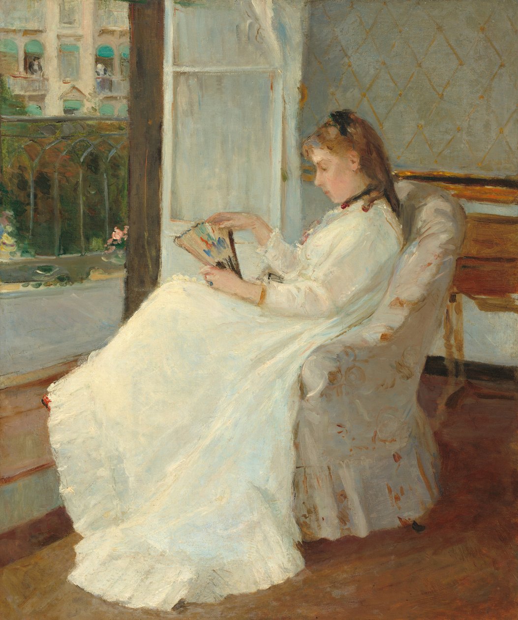 Die Schwester des Künstlers am Fenster von Berthe Morisot