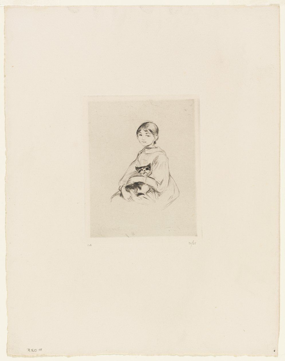 Junges Mädchen mit einer Katze von Berthe Morisot